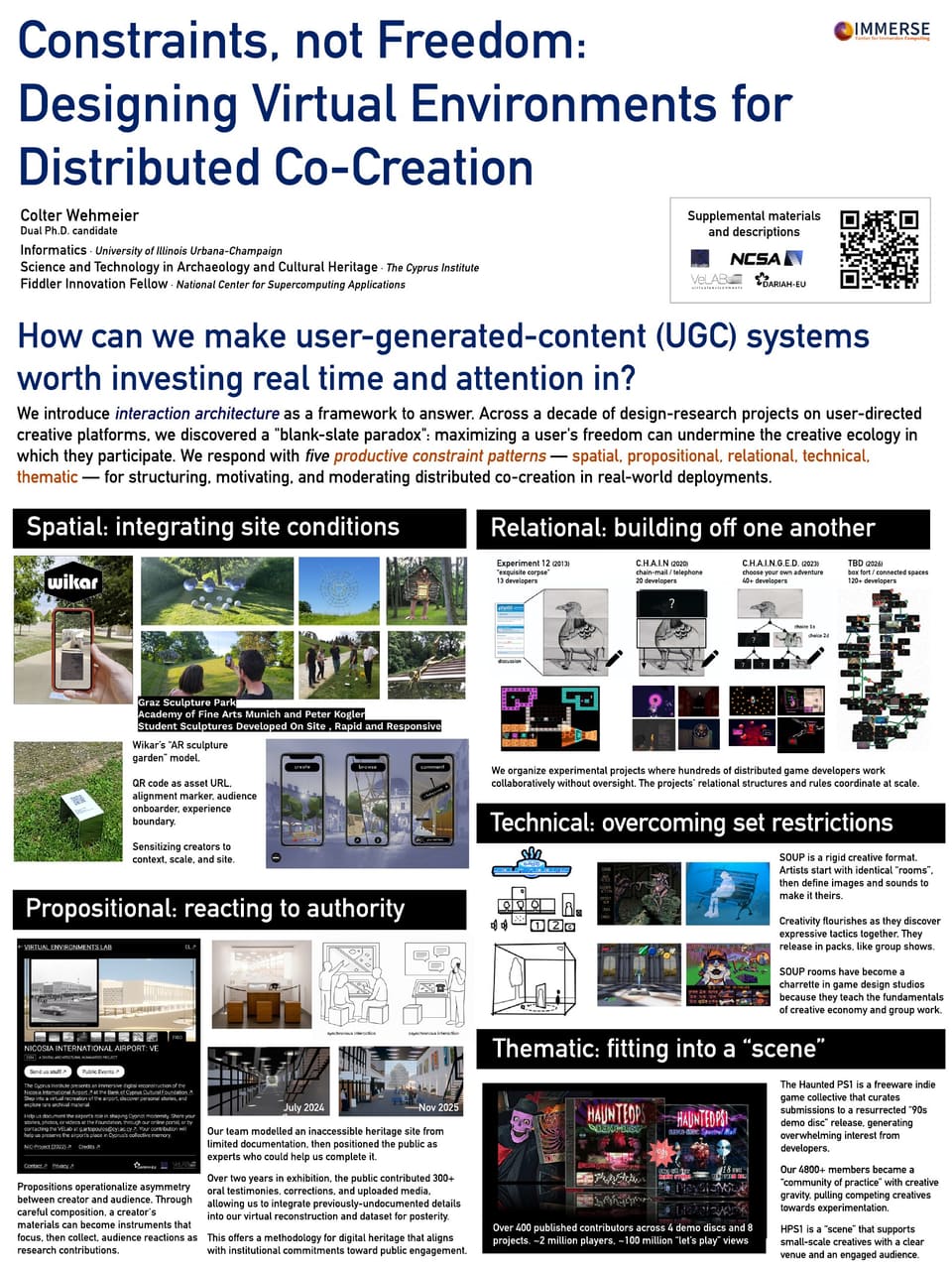 Constraints, Not Freedom: Designing Virtual Environments for Distributed Co-Creation
